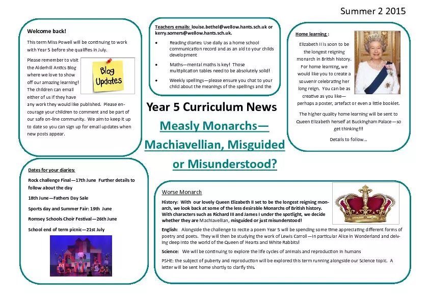 Year 5 Curriculum News