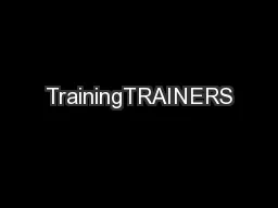 TrainingTRAINERS