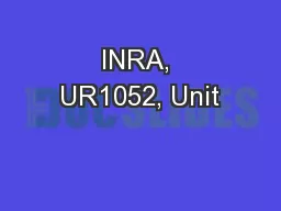 INRA, UR1052, Unit
