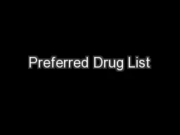 Preferred Drug List