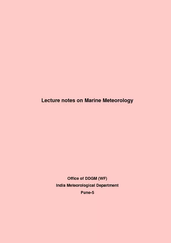 Lecture notes on Marine Meteorology