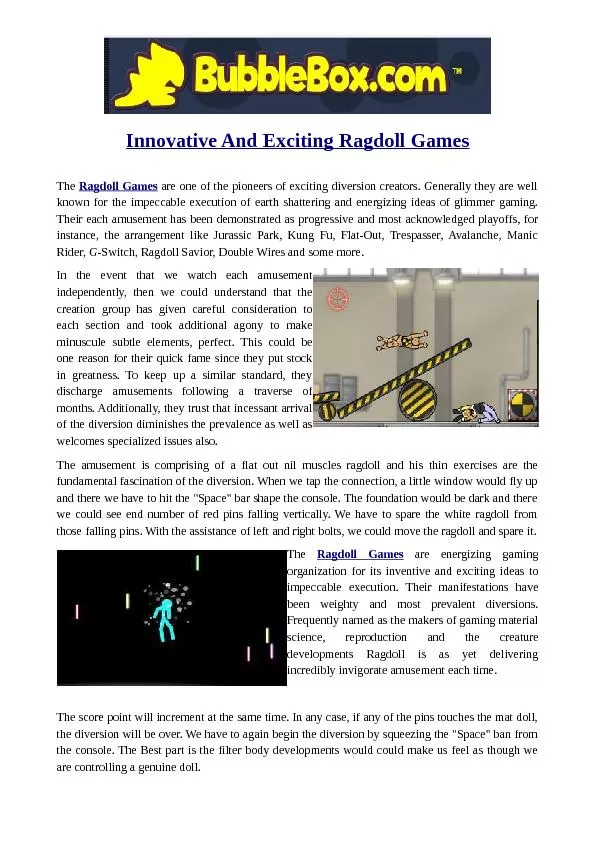 Innovative And Exciting Ragdoll Games