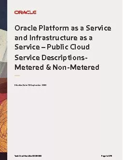 Oracle Platform as a Service and Infrastructure as a Service Public Cl