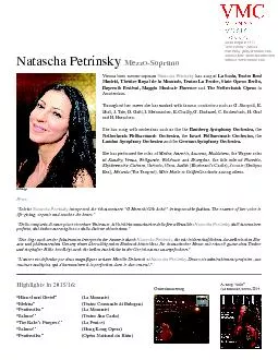 Natascha Petrinsky Mezzo-Soprano