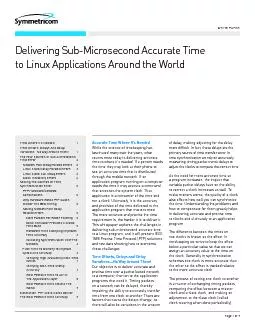 Delivering Sub-Microsecond Accurate Time