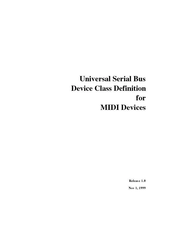 Universal Serial Bus Device Class Definition for MIDI Devices   Releas