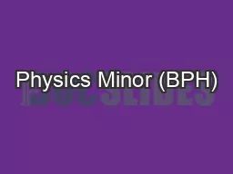 Physics Minor (BPH)