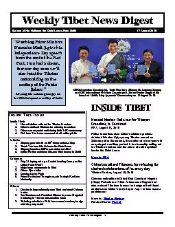 Weekly Tibet News Digest