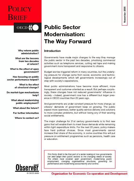 This Policy Brief is the final part of a series looking at how governm