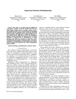 SupervisedSoftwareModularisationMathewHallDepartmentofComputerScienceT