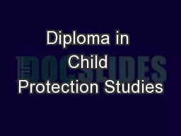 Diploma in Child Protection Studies