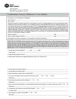 Confidential: Friend’s Reference Form (Male)