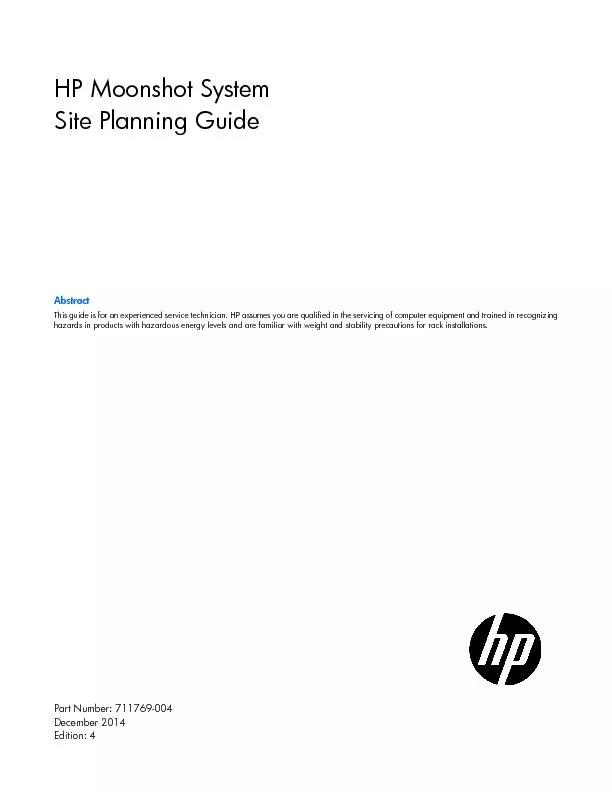 HP Moonshot SystemSite Planning GuideAbstract
