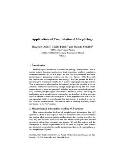 The complete article appears in Many Morphologies, edited by PaulBouch