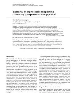 Bacterialmorphologiessupportingcometarypanspermia:areappraisalChandraW