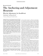 Research Article The AnchoringandAdjustment Heuristic
