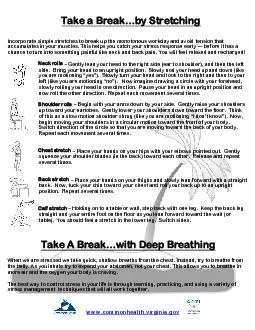 Take a Break…by Stretching