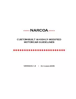 NARCOACUSTOM-BUILT  & HIGHLY- MODIFIEDMOTORCAR GUIDELINES