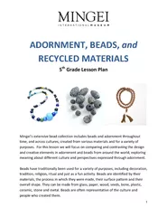 ADORNMENT BEADS and RECYCLED MATERIALS th Grade Lesson