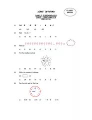 ADROIT OLYMPIAD SAMPLE QUESTION PAPER CLASS I MATHEMAT