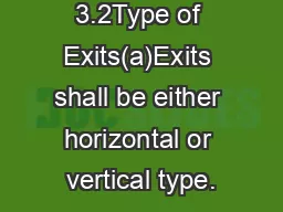 3.2Type of Exits(a)Exits shall be either horizontal or vertical type.