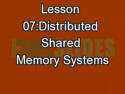 Lesson 07:Distributed Shared Memory Systems