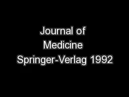 Journal of Medicine Springer-Verlag 1992