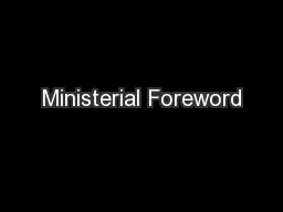 Ministerial Foreword