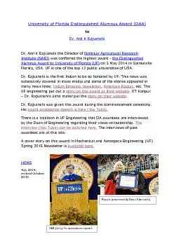 University of Florida Distingu ished Alumnus Award DAA