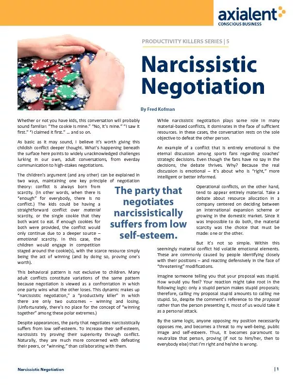 Narcissistic Negotiation
