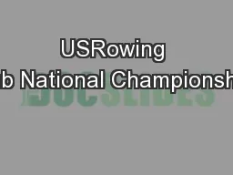 USRowing Club National Championships
