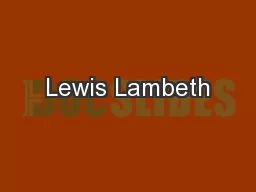 Lewis Lambeth