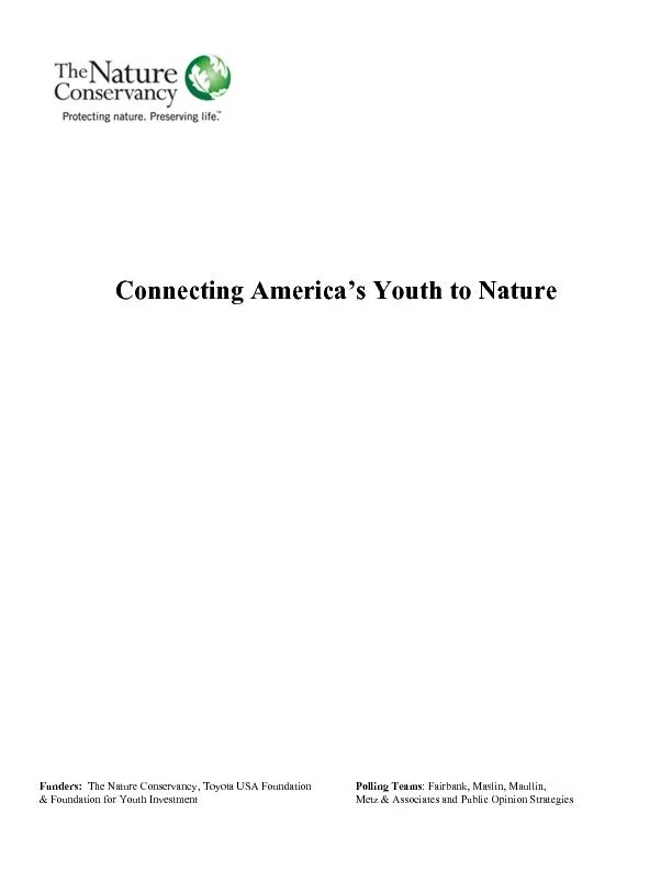 Foundation for Youth Investment.   Key Findings:   American youth are