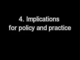 4. Implications for policy and practice