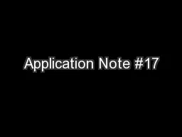 Application Note #17
