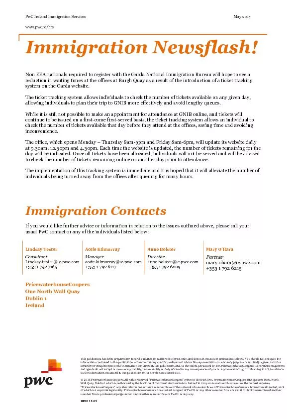 PwCIrelandImmigrationServicesMay2015