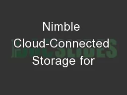 Nimble Cloud-Connected Storage for