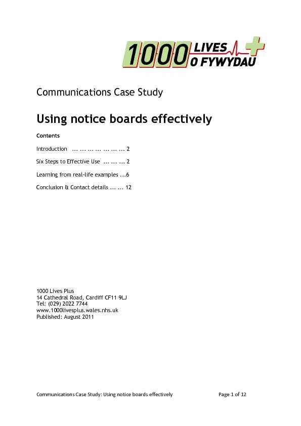 Communications Case Study: Using notice boards effectively