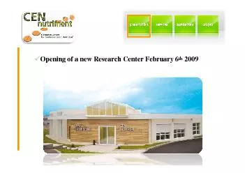 Opening of a new Research Center February 6th2009