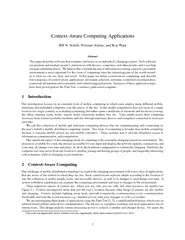ContextAware Computing Applications Bill N