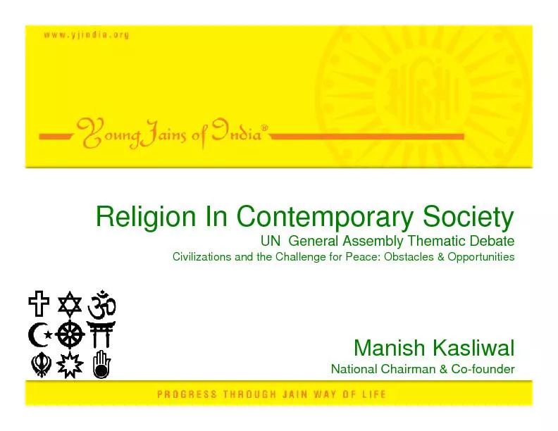 Religion In Contemporary SocietyUN  General Assembly Thematic DebateCi
