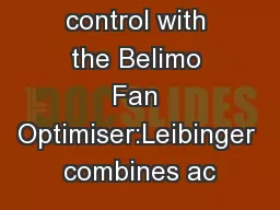 Air volume control with the Belimo Fan Optimiser:Leibinger combines ac