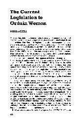 The Current Legislation to Ordain Wom.en MARK BURKILL Wherever legisla