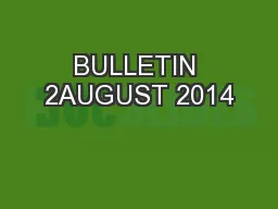 BULLETIN 2AUGUST 2014