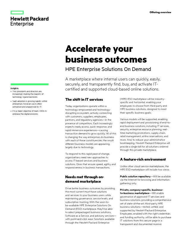 Accelerate your business outcomesHPE Enterprise Solutions On DemandThe