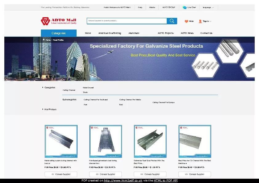 Galvanized Steel Profile