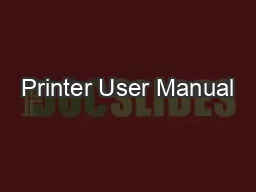 Printer User Manual