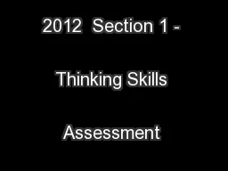 TSA Oxford 2012  Section 1 - Thinking Skills Assessment Answer Key  
.