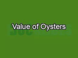 Value of Oysters