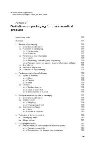 General considerations125Functions of packaging127Containment127Protec